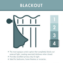 Catherine Lansfield Wilson Blackout Thermal  117X137Cm Curtains Two Panels Black - thumbnail 5