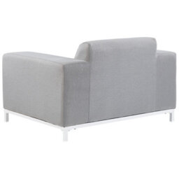 Beliani 5-Seater Outdoor Sofa Set Light Grey Polyester Fabric With Ottoman - L185 X D84 X H67Cm - thumbnail 9
