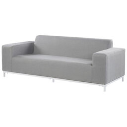 Beliani 5-Seater Outdoor Sofa Set Light Grey Polyester Fabric With Ottoman - L185 X D84 X H67Cm - thumbnail 4