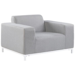Beliani 5-Seater Outdoor Sofa Set Light Grey Polyester Fabric With Ottoman - L185 X D84 X H67Cm - thumbnail 7