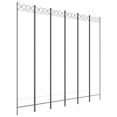 Berkfield Durable 6-Panel Room Divider White 240X220 Cm Fabric - image 1