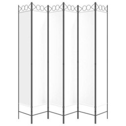 Berkfield Durable 6-Panel Room Divider White 240X220 Cm Fabric - thumbnail 4