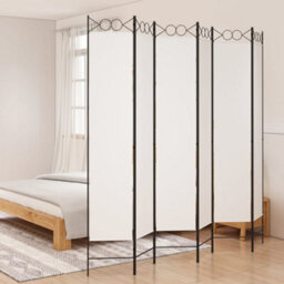 Berkfield Durable 6-Panel Room Divider White 240X220 Cm Fabric - thumbnail 2