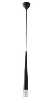 Luminosa Lighting Luminosa Lancelot Slim Round Ceiling Pendant, Glass, Black, Gu10