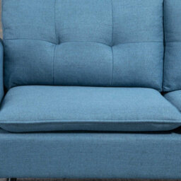 Homcom Modern Upholstered Two Seater Sofa For Bedroom Living Room Dark Blue - thumbnail 7