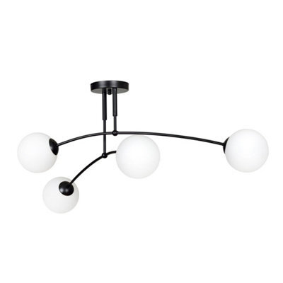 Emibig Lighting Emibig Pregos Ceiling Lamp  4 X E14 Black With White Shade - image 1