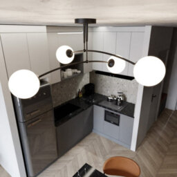 Emibig Lighting Emibig Pregos Ceiling Lamp  4 X E14 Black With White Shade - thumbnail 6
