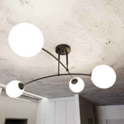 Emibig Lighting Emibig Pregos Ceiling Lamp  4 X E14 Black With White Shade - thumbnail 4