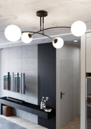 Emibig Lighting Emibig Pregos Ceiling Lamp  4 X E14 Black With White Shade - thumbnail 3