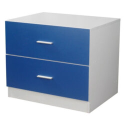 Urbn-Living Urbnliving Height 51.5Cm 2 Drawer Wooden Kids Bedroom Chest Cabinet Blue Colour Modern Storage Cupboard Wide