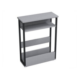 Urbn-Living Urbnliving 63Cm Height Grey 3 Tier Slim Coffee Side Table Newspaper Magazine Shelf Rack Bedside Sofa End Desk - thumbnail 4