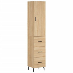 Berkfield Highboard Sonoma Oak 34.5X34X180 Cm Engineered Wood - thumbnail 2