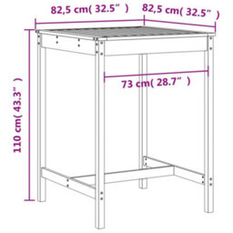 Berkfield 5 Piece Garden Bar Set Grey Solid Wood Pine - thumbnail 9