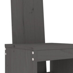 Berkfield 5 Piece Garden Bar Set Grey Solid Wood Pine - thumbnail 5
