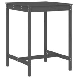 Berkfield 5 Piece Garden Bar Set Grey Solid Wood Pine - thumbnail 6
