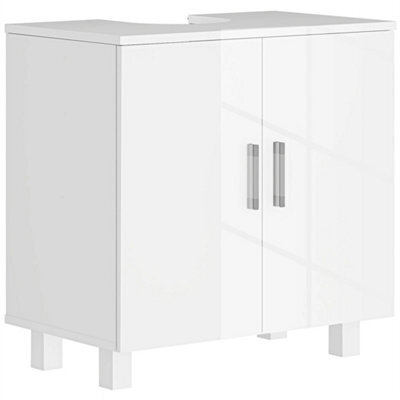 Freestanding Bathroom High Gloss Under Sink Cabinet, White - image 1