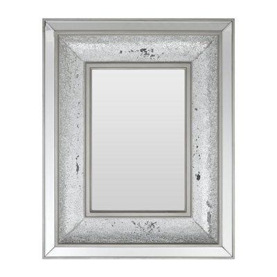 Orsina Boutique Style Wall Mirror With Decorative Mosaic Inlay, Bevelled Frame Rectangular Mirror For Living Room - image 1