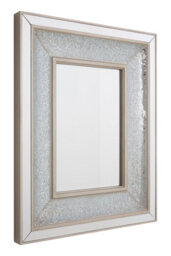 Orsina Boutique Style Wall Mirror With Decorative Mosaic Inlay, Bevelled Frame Rectangular Mirror For Living Room - thumbnail 2