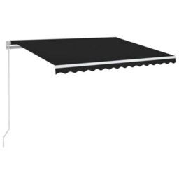 Berkfield Manual Retractable Awning With Led 350X250 Cm Anthracite - thumbnail 2