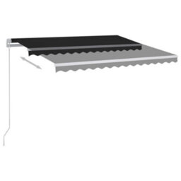 Berkfield Manual Retractable Awning With Led 350X250 Cm Anthracite - thumbnail 4