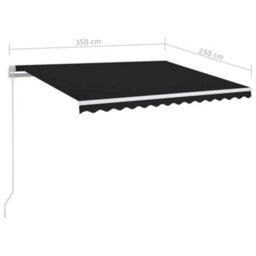 Berkfield Manual Retractable Awning With Led 350X250 Cm Anthracite - thumbnail 7