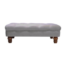 Darphe Buttoned Velvet Rectangular Ottoman Footstool With Gourd-Shaped Legs - thumbnail 2