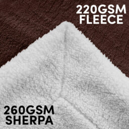 Ameha Sherpa Fleece Blanket Coffee Soft Thick & Fluffy Reversible Smooth Touch Warm Throw King 200X240Cm - thumbnail 8