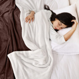 Ameha Sherpa Fleece Blanket Coffee Soft Thick & Fluffy Reversible Smooth Touch Warm Throw King 200X240Cm - thumbnail 6