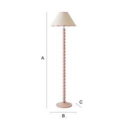 Valuelights Bobbles Rose Pink Bobbin Floor Lamp With Pink Trim Scallop Shade - Led Bulb Included - thumbnail 9