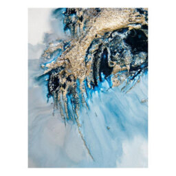 Petra Meikle De Vlas Earthly Motions Canvas Print Blue/gold (80Cm X 60Cm)