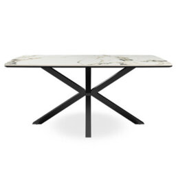 More4Homes Juno Sintered Stone Ceramic Calcutta Gold Gloss Dining Table - thumbnail 3