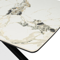 More4Homes Juno Sintered Stone Ceramic Calcutta Gold Gloss Dining Table - thumbnail 4