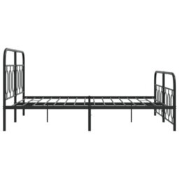 Berkfield Metal Bed Frame Without Mattress With Footboard Black 140X190Cm - thumbnail 5
