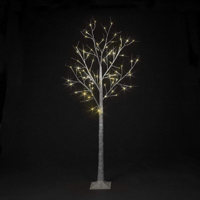 Snowtime Pre-Lit Led Birch Tree Snow Flocked Christmas Lights Indoor/outdoor Warm White 1.5M - image 1