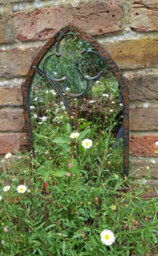Inspirational Gifting Leavesdon Arched Window Mirror For Home Or Garden 40Cm Tall - thumbnail 2