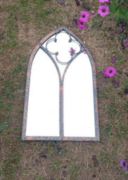 Inspirational Gifting Leavesdon Arched Window Mirror For Home Or Garden 40Cm Tall - thumbnail 4