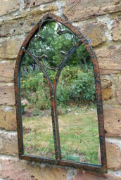 Inspirational Gifting Leavesdon Arched Window Mirror For Home Or Garden 40Cm Tall - thumbnail 3