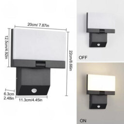 Amorly Wired Motion Sensor Outdoor Light, 18W Square Led Wall Sconce, Warm White Waterproof Exterior Lighting For Patio,doorway,garage - thumbnail 5