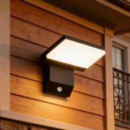 Amorly Wired Motion Sensor Outdoor Light, 18W Square Led Wall Sconce, Warm White Waterproof Exterior Lighting For Patio,doorway,garage - thumbnail 1