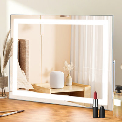 Inmtfei Hollywood Vanity Makeup Mirror, Led Strip Lights, 3 Colour Modes, 5X Magnifier, Usb Charging, 58X46Cm - image 1