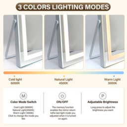 Inmtfei Hollywood Vanity Makeup Mirror, Led Strip Lights, 3 Colour Modes, 5X Magnifier, Usb Charging, 58X46Cm - thumbnail 3