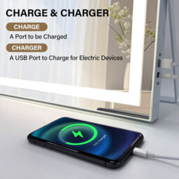 Inmtfei Hollywood Vanity Makeup Mirror, Led Strip Lights, 3 Colour Modes, 5X Magnifier, Usb Charging, 58X46Cm - thumbnail 7