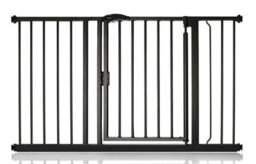 Safetots Pressure Fit Self Closing Stair Gate, 125.4Cm - 132.4Cm, Matt Black, Auto Closing Baby Gate, Safety Barrier - thumbnail 1