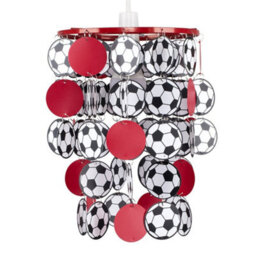 Valuelights Children's Red And White Football Bedroom/nursery Ceiling Light Shade (D)23Cm