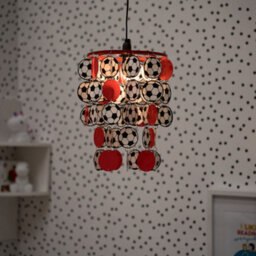 Valuelights Children's Red And White Football Bedroom/nursery Ceiling Light Shade (D)23Cm - thumbnail 6