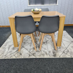 Kosy Koala Dining Table Set Oak Effect Table With 4 Grey Plastic Chairs Dining Room Furniture - thumbnail 7