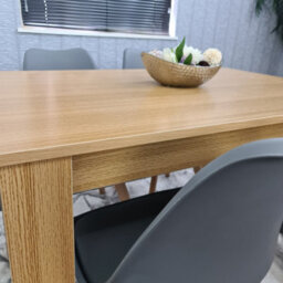 Kosy Koala Dining Table Set Oak Effect Table With 4 Grey Plastic Chairs Dining Room Furniture - thumbnail 8