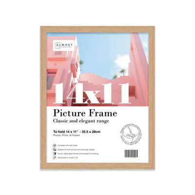 14X11 Oak Picture Frame (35.6 X 27.9Cm) Poster, Photo, Artwork, Gallery Wall Or Print - image 1