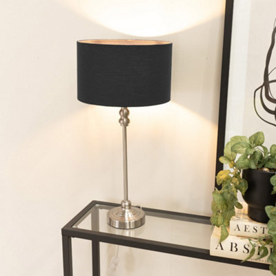 Valuelights Maggie Brushed Chrome Silver Candlestick Slim Table Lamp Base - image 1