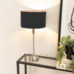 Valuelights Maggie Brushed Chrome Silver Candlestick Slim Table Lamp Base